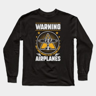 Warning I May Spontaneously Talk About Airplanes.ai Long Sleeve T-Shirt